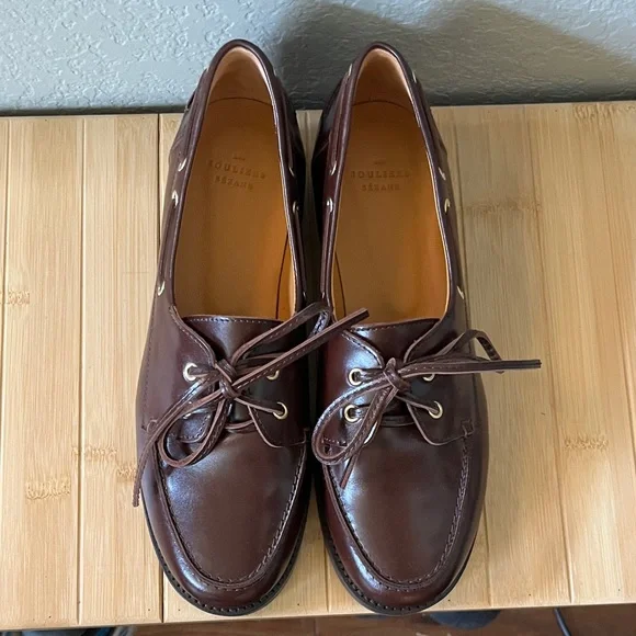 Sezane Caroline Brown leather Loafers - glossy chocolate - 39 - Picture 5 of 12